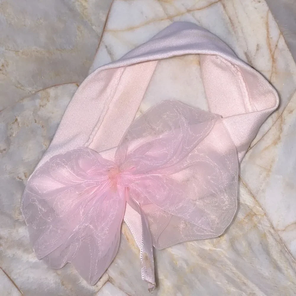Girls Princess Bow-Knot Headband‎ Set of 2 Pink White Elastic Hair Accessories
